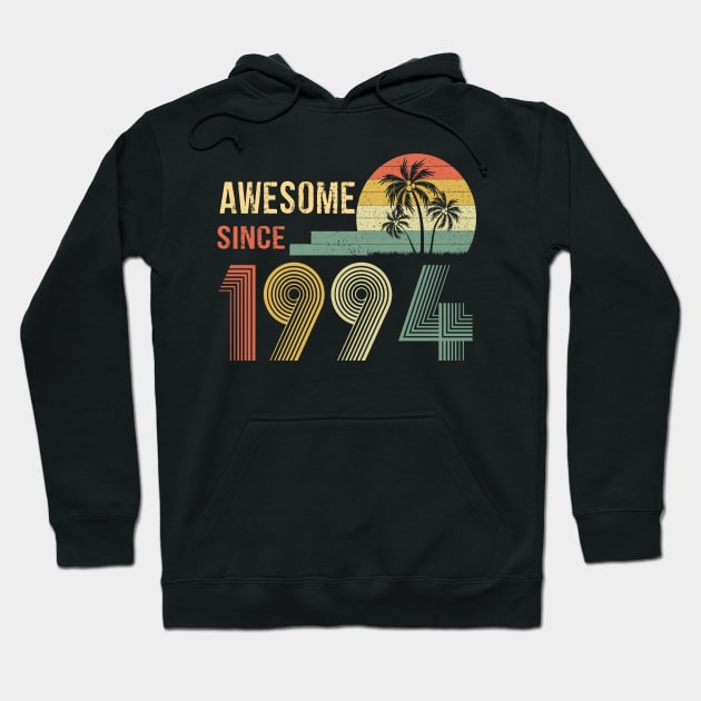 28 Years Old Awesome Since 1994 Gifts 28th Birthday Gift Hoodie by peskybeater